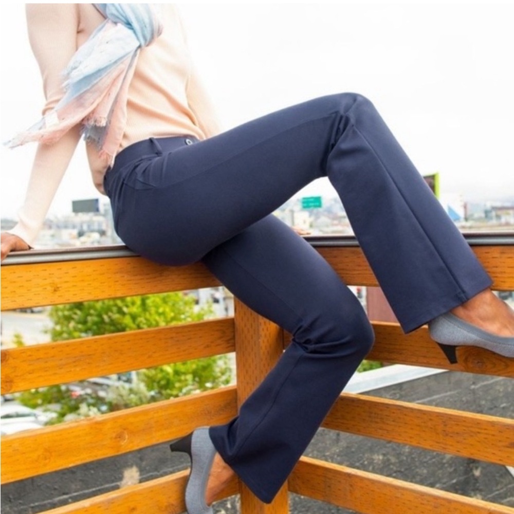 Betabrand Pants M s-Petite Ponte Pull On W0076 Straight Dress Pant Yoga Pants